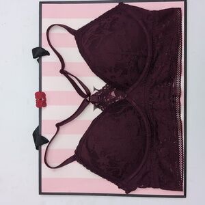 Victoria's Secret Deep Burgundy Lace Bralette Size L
